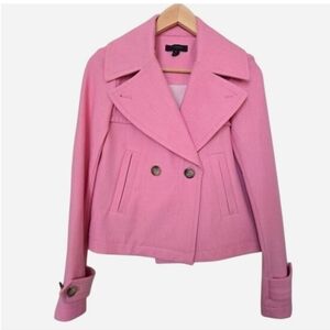 Ann Taylor Pink Short Trench Pea Coat size 00
